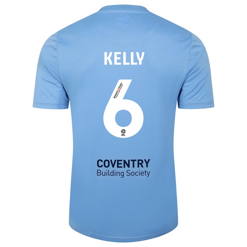 Mujer Camiseta Liam Kelly #6 Cielo Azul 1ª Equipación 2023/24 La Camisa