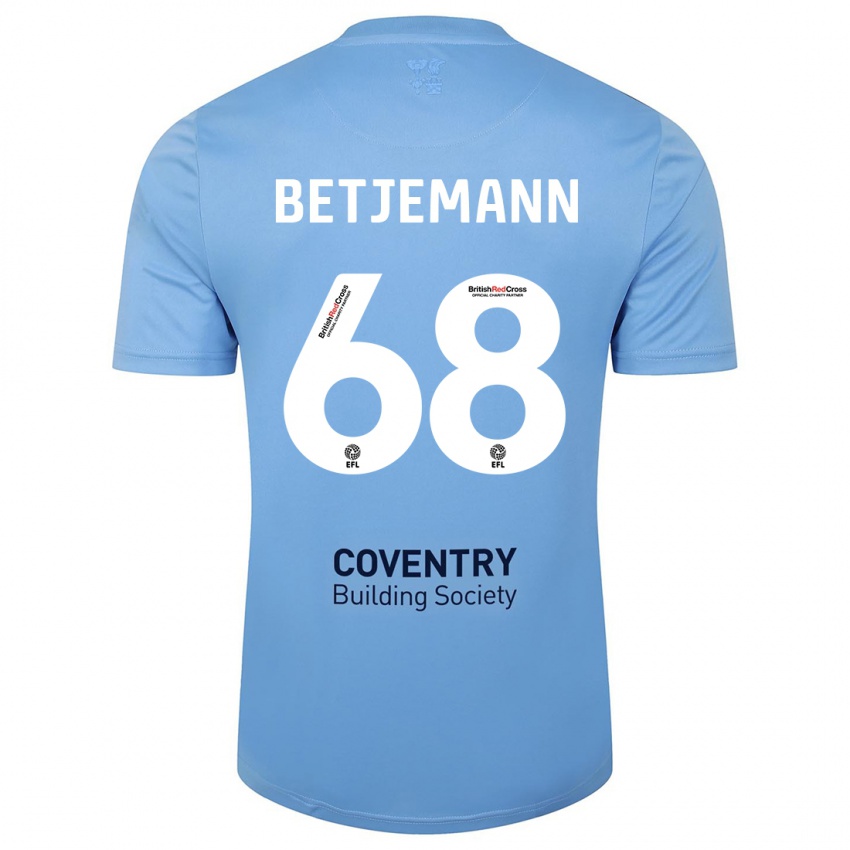 Mujer Camiseta Elliot Betjemann #68 Cielo Azul 1ª Equipación 2023/24 La Camisa