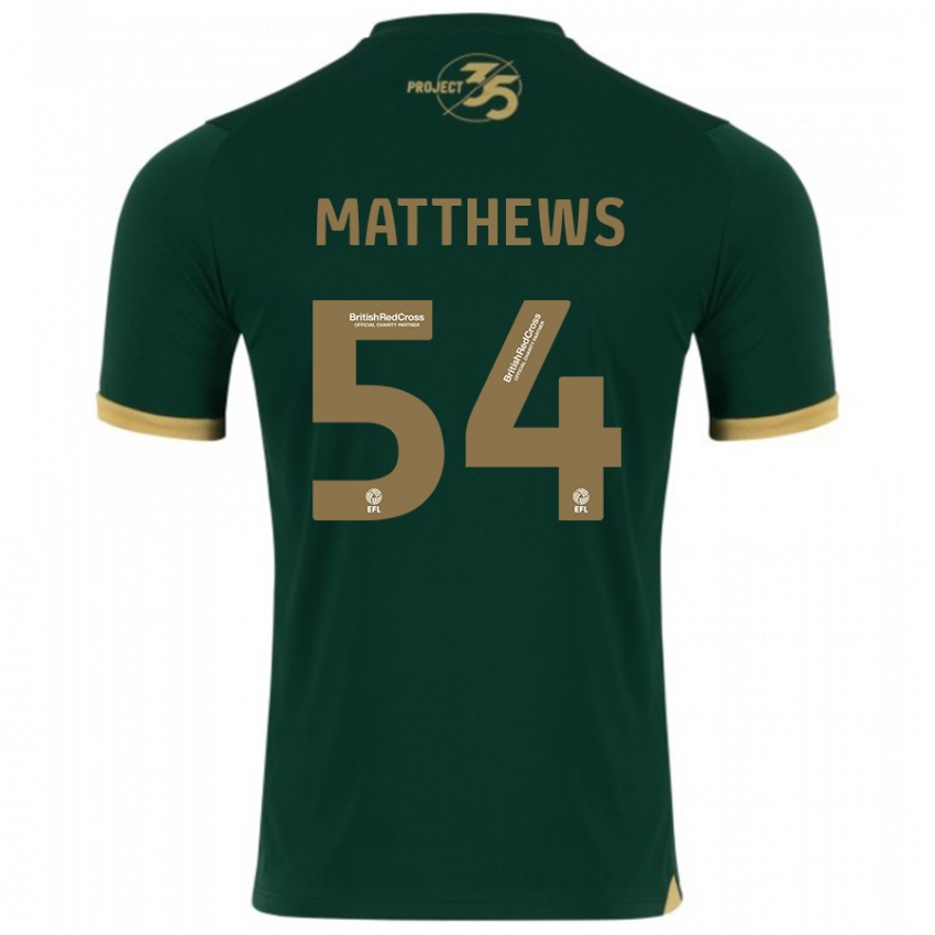 Mujer Camiseta Jack Matthews #54 Verde 1ª Equipación 2023/24 La Camisa