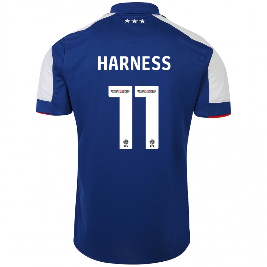 Mujer Camiseta Marcus Harness #11 Azul 1ª Equipación 2023/24 La Camisa