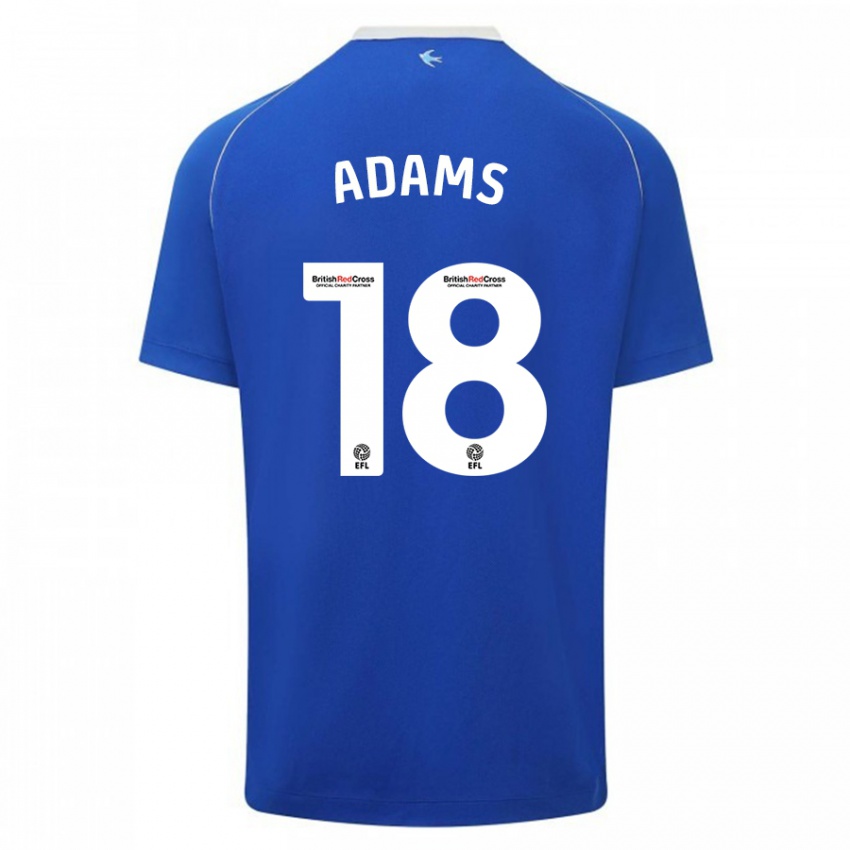Mujer Camiseta Ebou Adams #18 Azul 1ª Equipación 2023/24 La Camisa