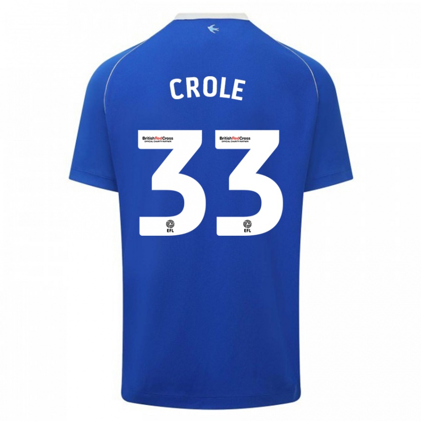 Mujer Camiseta James Crole #33 Azul 1ª Equipación 2023/24 La Camisa