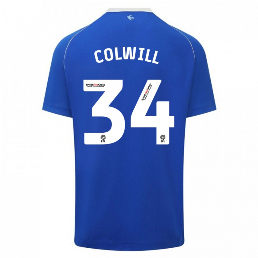 Mujer Camiseta Joel Colwill #34 Azul 1ª Equipación 2023/24 La Camisa