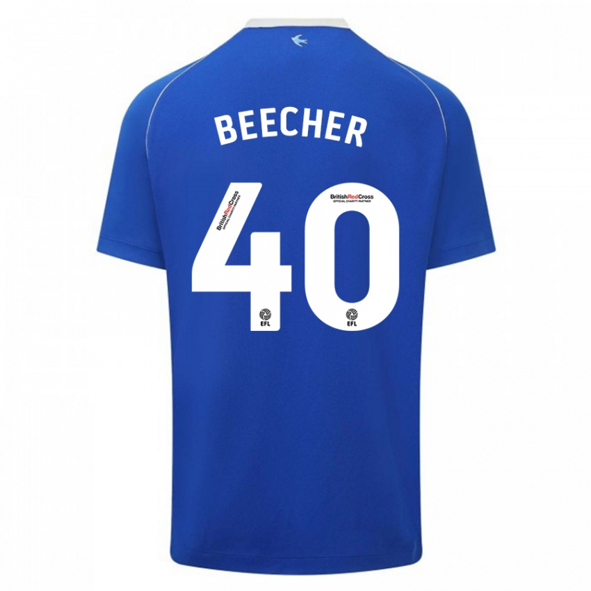 Mujer Camiseta Josh Beecher #40 Azul 1ª Equipación 2023/24 La Camisa