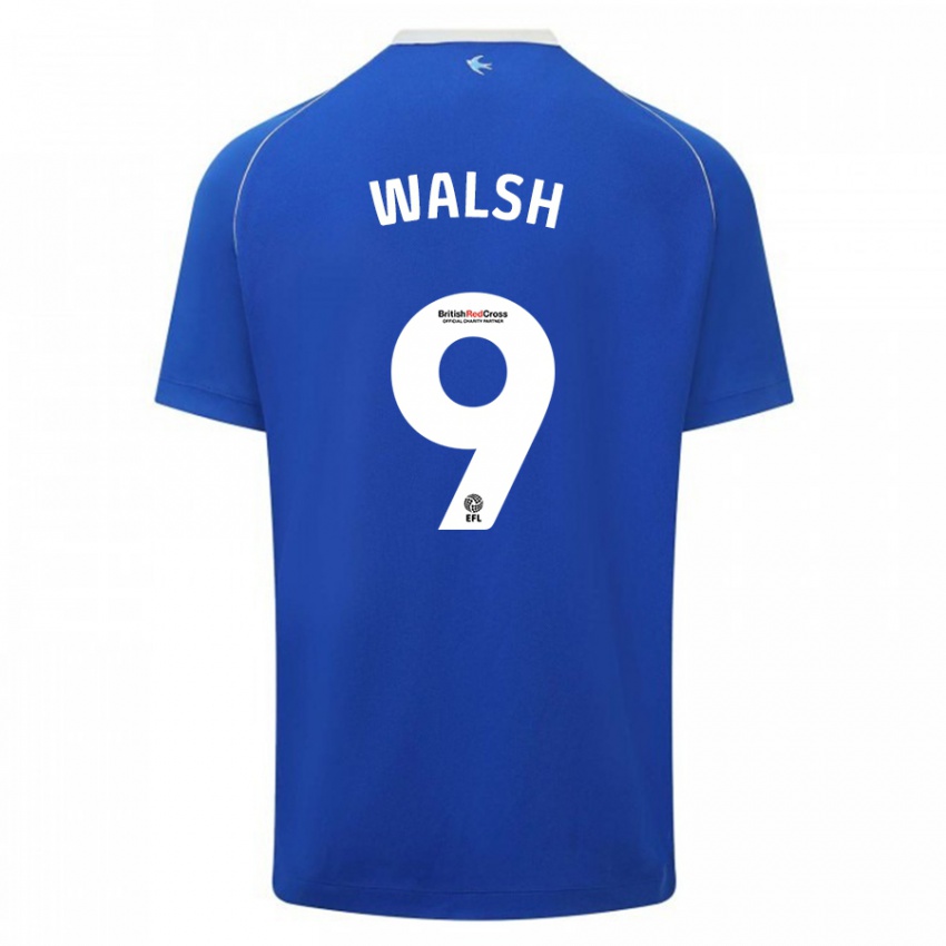 Mujer Camiseta Catherine Walsh #9 Azul 1ª Equipación 2023/24 La Camisa