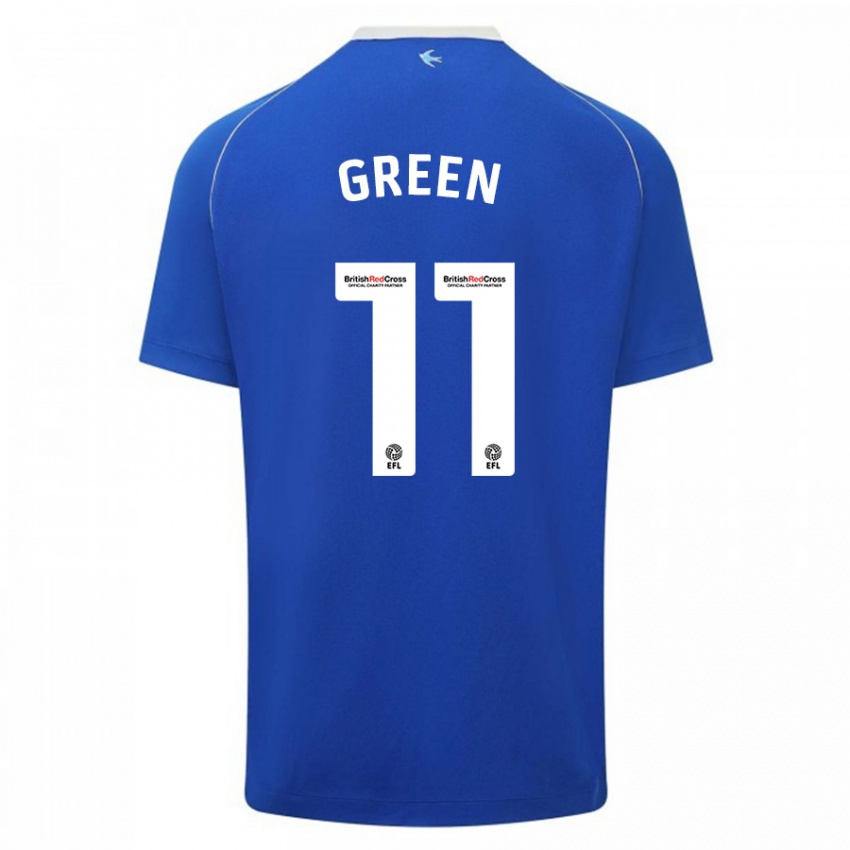 Mujer Camiseta Danielle Green #11 Azul 1ª Equipación 2023/24 La Camisa