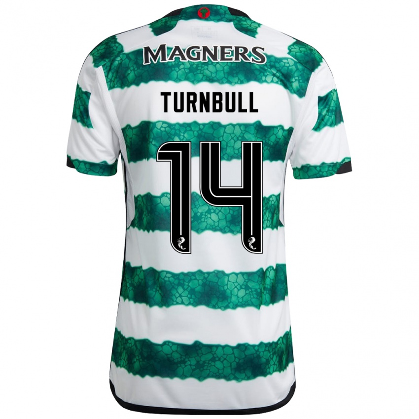 Mujer Camiseta David Turnbull #14 Verde 1ª Equipación 2023/24 La Camisa