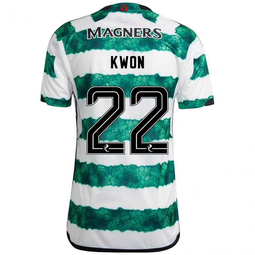 Mujer Camiseta Hyeok-Kyu Kwon #22 Verde 1ª Equipación 2023/24 La Camisa