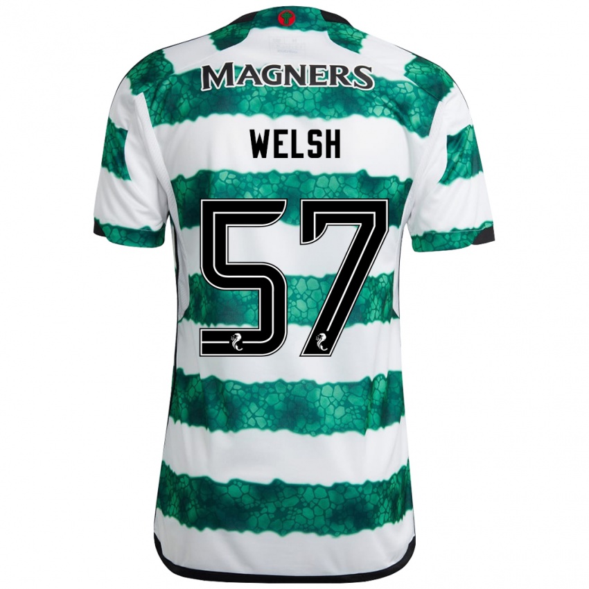 Mujer Camiseta Stephen Welsh #57 Verde 1ª Equipación 2023/24 La Camisa