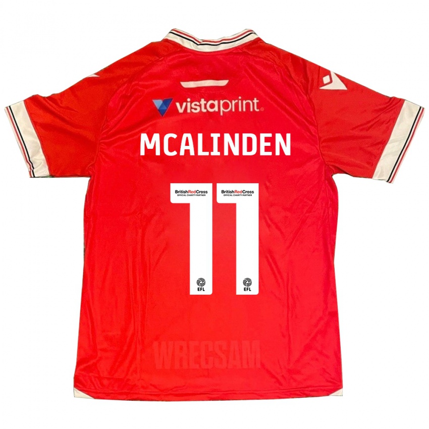 Mujer Camiseta Liam Mcalinden #11 Rojo 1ª Equipación 2023/24 La Camisa
