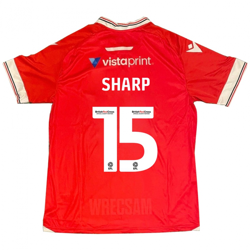 Mujer Camiseta Katie Sharp #15 Rojo 1ª Equipación 2023/24 La Camisa