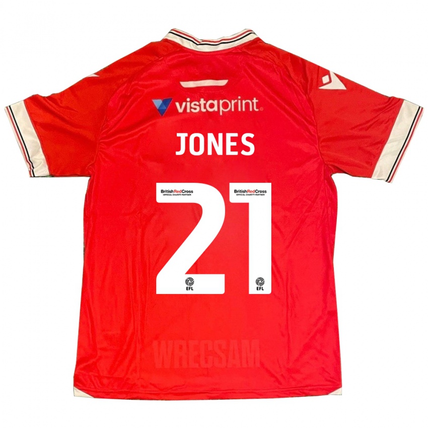 Mujer Camiseta Lili Jones #21 Rojo 1ª Equipación 2023/24 La Camisa