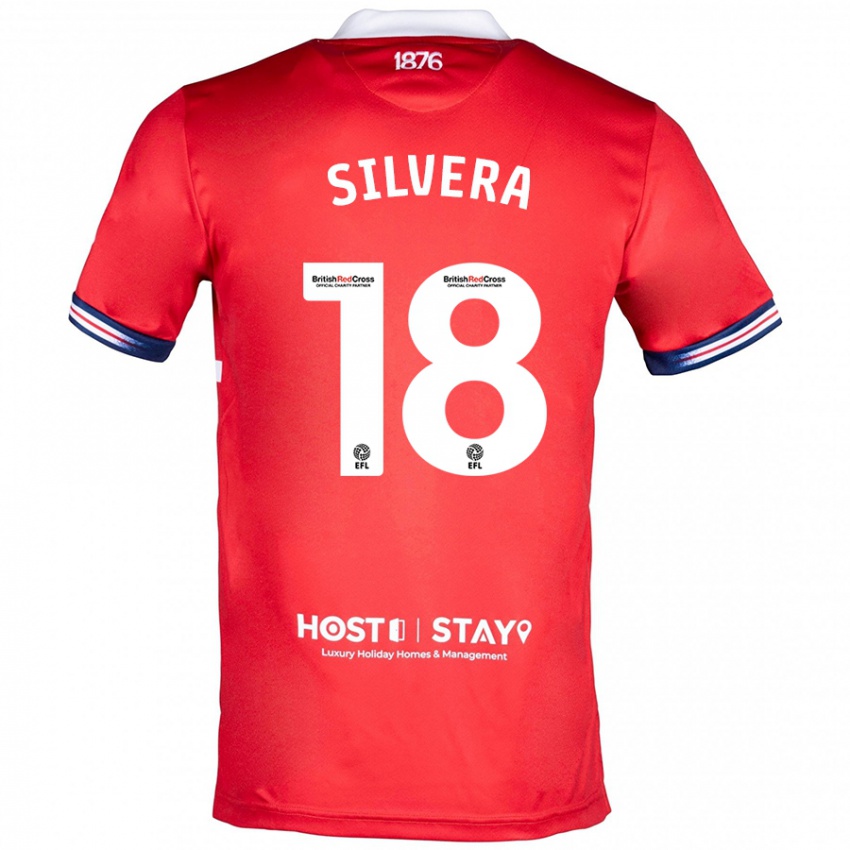 Mujer Camiseta Sam Silvera #18 Rojo 1ª Equipación 2023/24 La Camisa