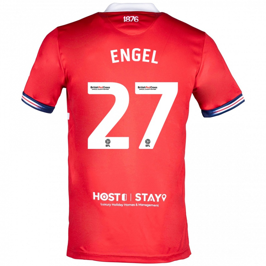 Mujer Camiseta Lukas Engel #27 Rojo 1ª Equipación 2023/24 La Camisa