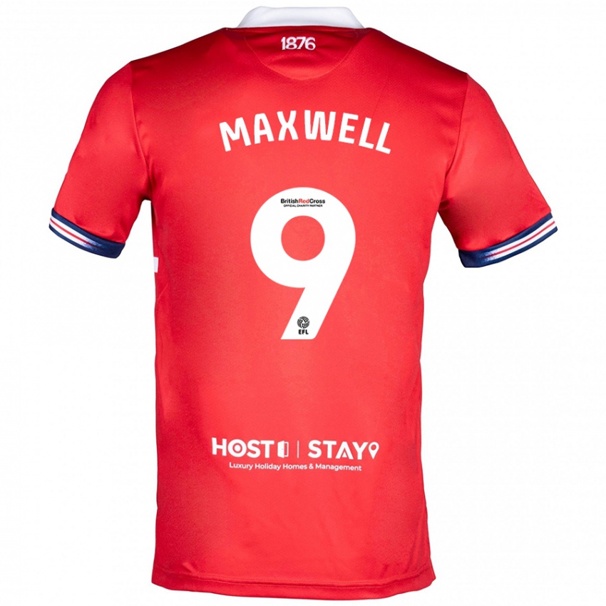 Mujer Camiseta Armani Maxwell #9 Rojo 1ª Equipación 2023/24 La Camisa