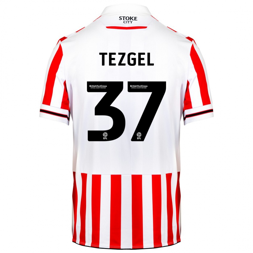 Mujer Camiseta Emre Tezgel #37 Rojo Blanco 1ª Equipación 2023/24 La Camisa