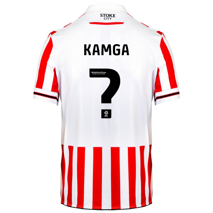 Mujer Camiseta Ian Kamga #0 Rojo Blanco 1ª Equipación 2023/24 La Camisa