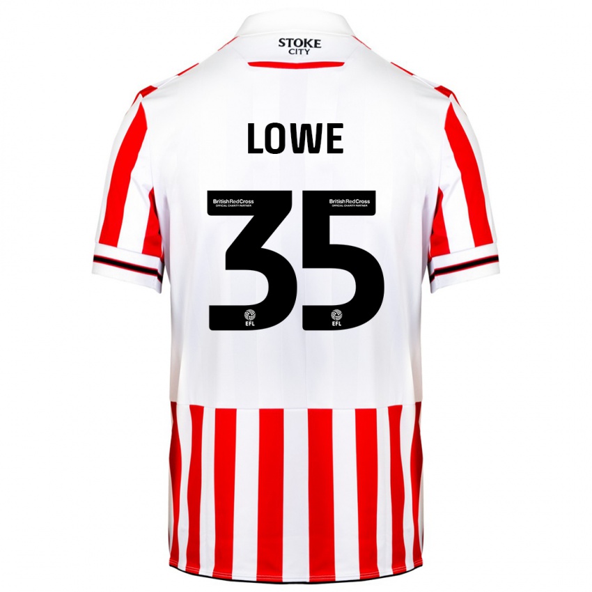 Mujer Camiseta Nathan Lowe #35 Rojo Blanco 1ª Equipación 2023/24 La Camisa