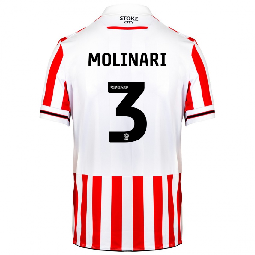 Mujer Camiseta Lucia Molinari #3 Rojo Blanco 1ª Equipación 2023/24 La Camisa