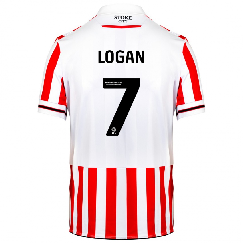 Mujer Camiseta Heidi Logan #7 Rojo Blanco 1ª Equipación 2023/24 La Camisa