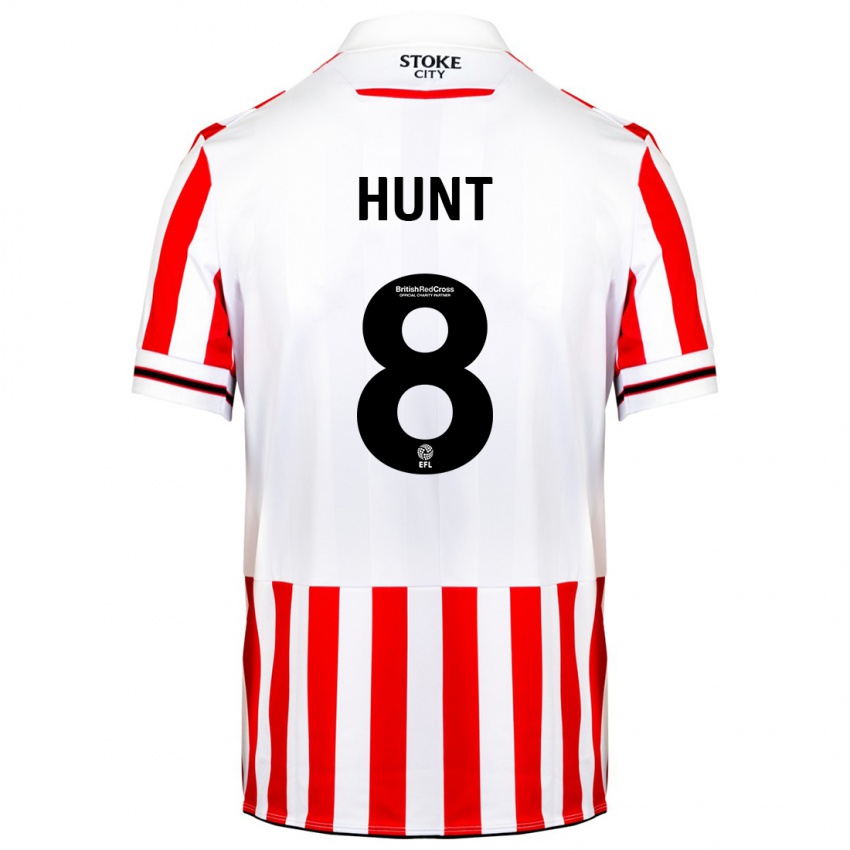 Mujer Camiseta Abby Hunt #8 Rojo Blanco 1ª Equipación 2023/24 La Camisa