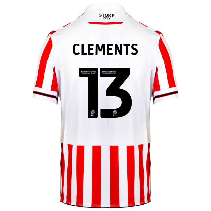 Mujer Camiseta Daisy Clements #13 Rojo Blanco 1ª Equipación 2023/24 La Camisa