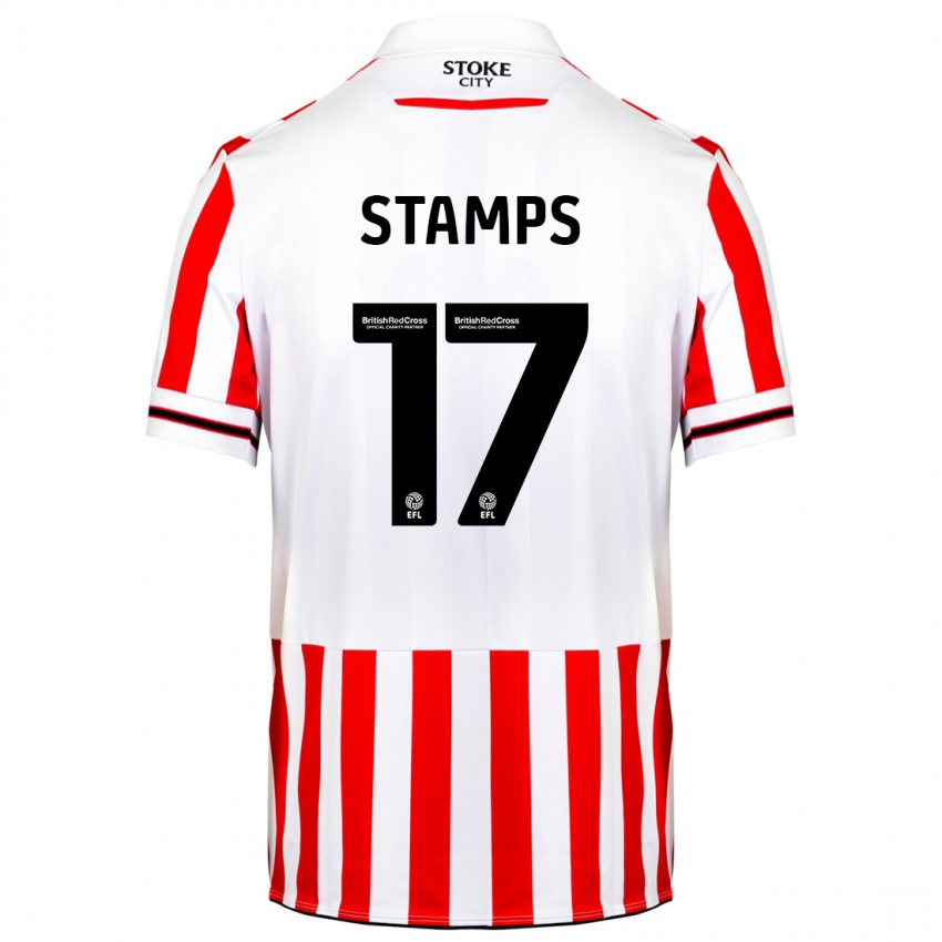 Mujer Camiseta Shannon Stamps #17 Rojo Blanco 1ª Equipación 2023/24 La Camisa