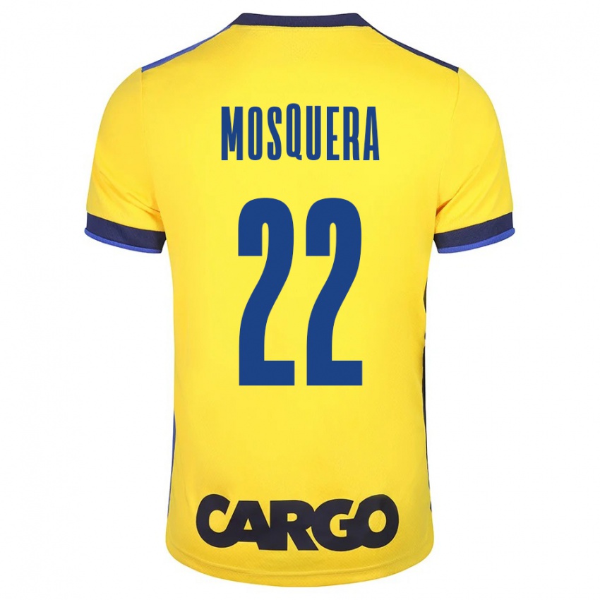 Mujer Camiseta Orlando Mosquera #22 Amarillo 1ª Equipación 2023/24 La Camisa