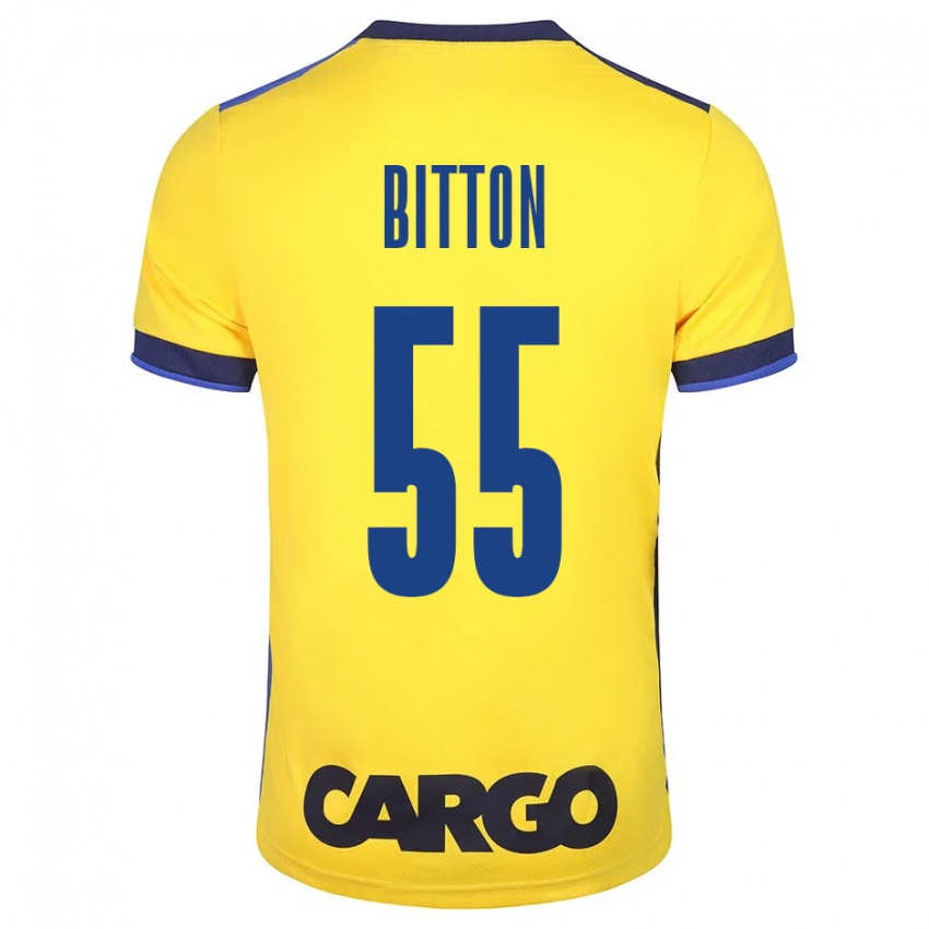 Mujer Camiseta Nir Bitton #55 Amarillo 1ª Equipación 2023/24 La Camisa