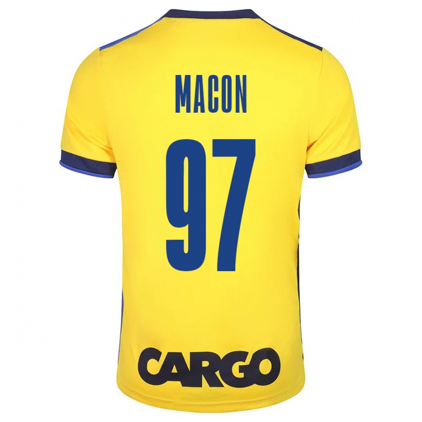 Mujer Camiseta Yvann Maçon #97 Amarillo 1ª Equipación 2023/24 La Camisa