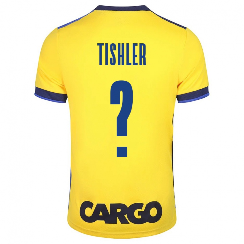 Mujer Camiseta Daniel Tishler #0 Amarillo 1ª Equipación 2023/24 La Camisa