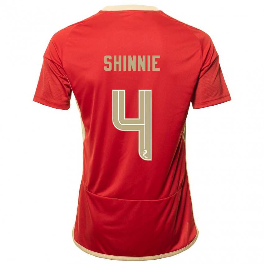 Mujer Camiseta Graeme Shinnie #4 Rojo 1ª Equipación 2023/24 La Camisa