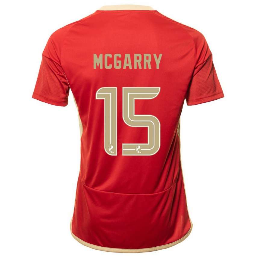 Mujer Camiseta James Mcgarry #15 Rojo 1ª Equipación 2023/24 La Camisa