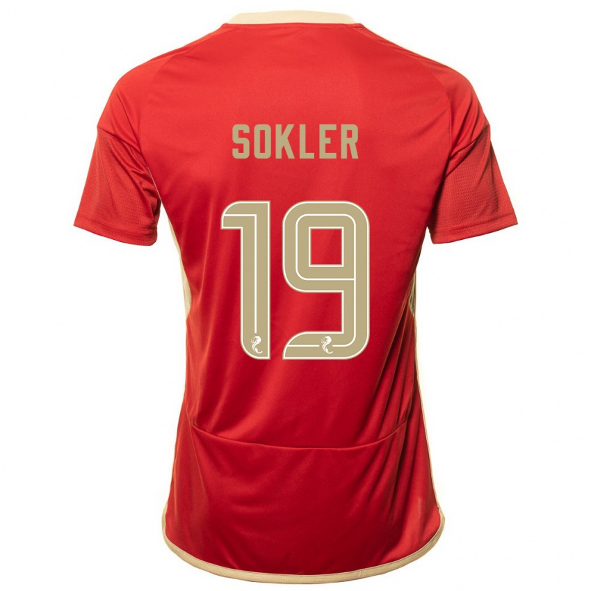 Mujer Camiseta Ester Sokler #19 Rojo 1ª Equipación 2023/24 La Camisa