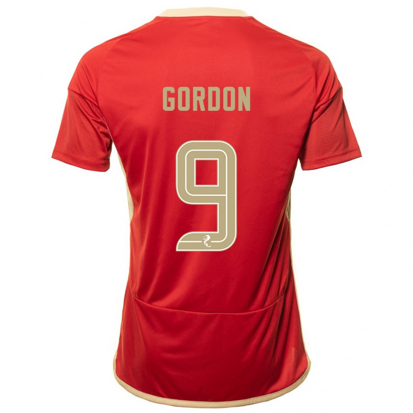 Mujer Camiseta Lauren Gordon #9 Rojo 1ª Equipación 2023/24 La Camisa