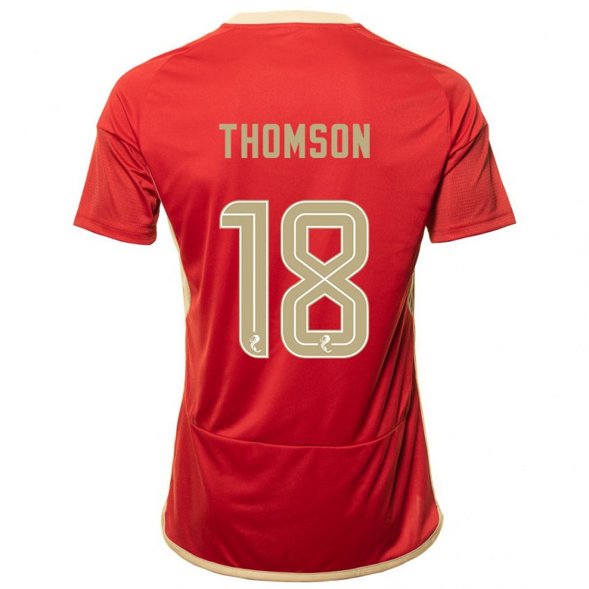 Mujer Camiseta Eva Thomson #18 Rojo 1ª Equipación 2023/24 La Camisa