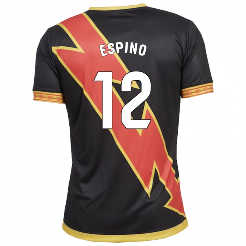 Mujer Camiseta Alfonso Espino #12 Negro 2ª Equipación 2023/24 La Camisa