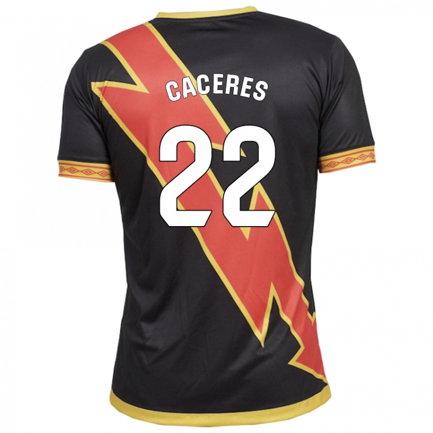 Mujer Camiseta Daniel Cáceres #22 Negro 2ª Equipación 2023/24 La Camisa