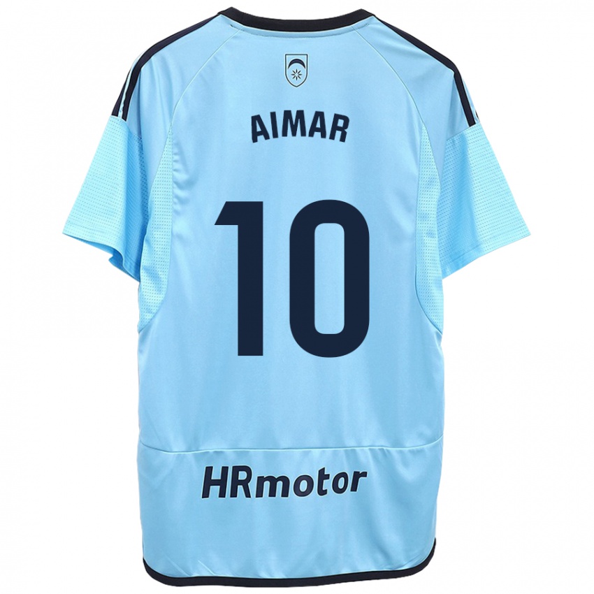 Mujer Camiseta Aimar Oroz #10 Azul 2ª Equipación 2023/24 La Camisa