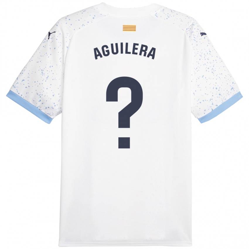 Mujer Camiseta Oriol Aguilera #0 Blanco 2ª Equipación 2023/24 La Camisa