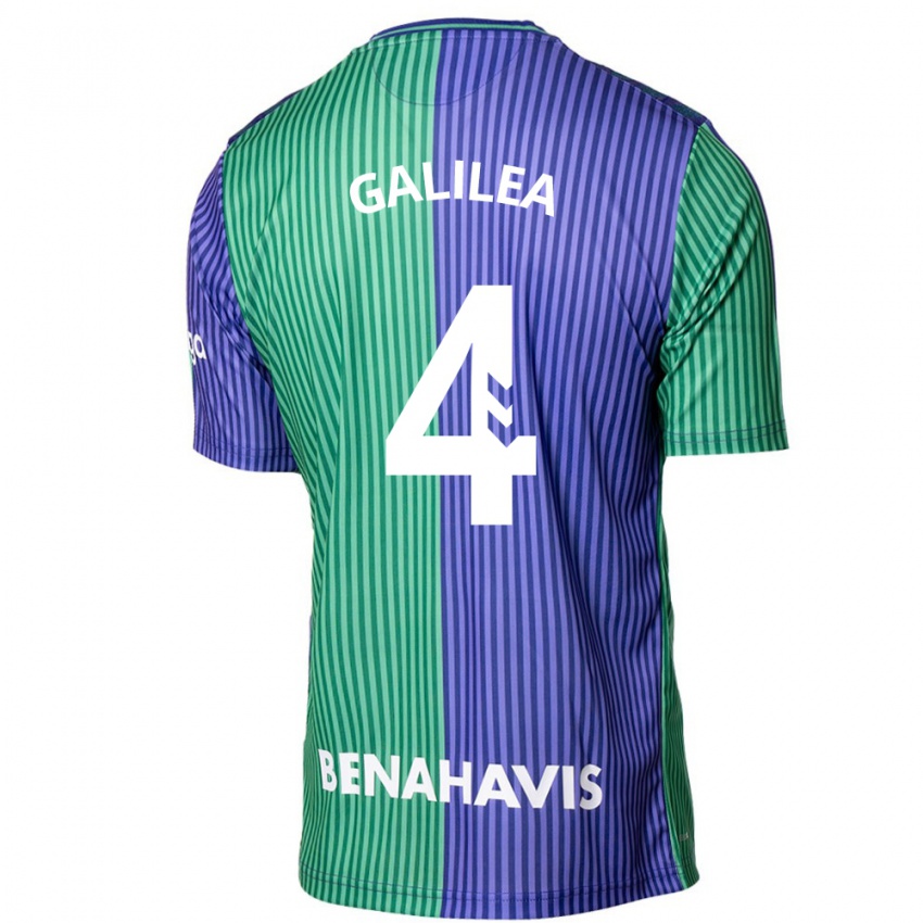 Mujer Camiseta Einar Galilea #4 Verde Azul 2ª Equipación 2023/24 La Camisa