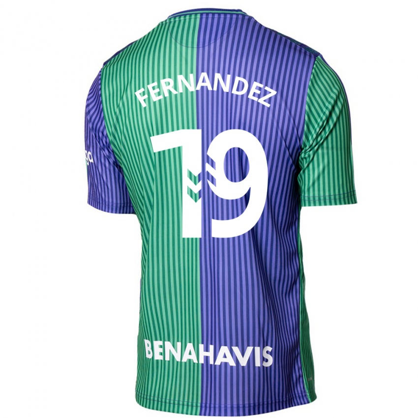 Mujer Camiseta Raúl Fernández #19 Verde Azul 2ª Equipación 2023/24 La Camisa