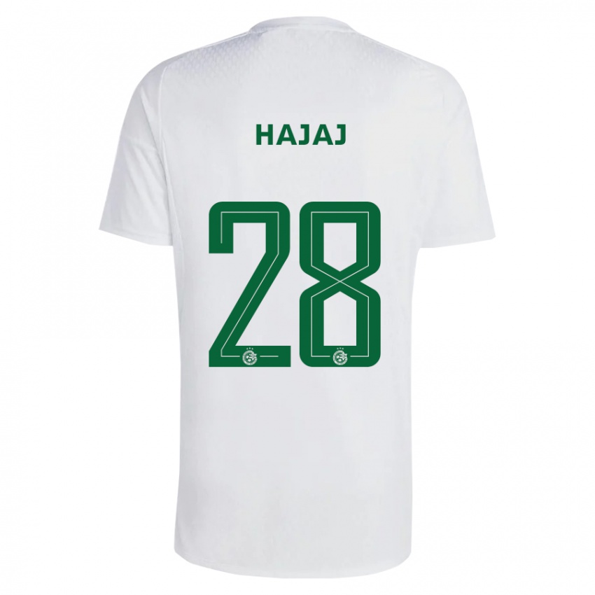 Mujer Camiseta Ilay Hajaj #28 Verde Azul 2ª Equipación 2023/24 La Camisa