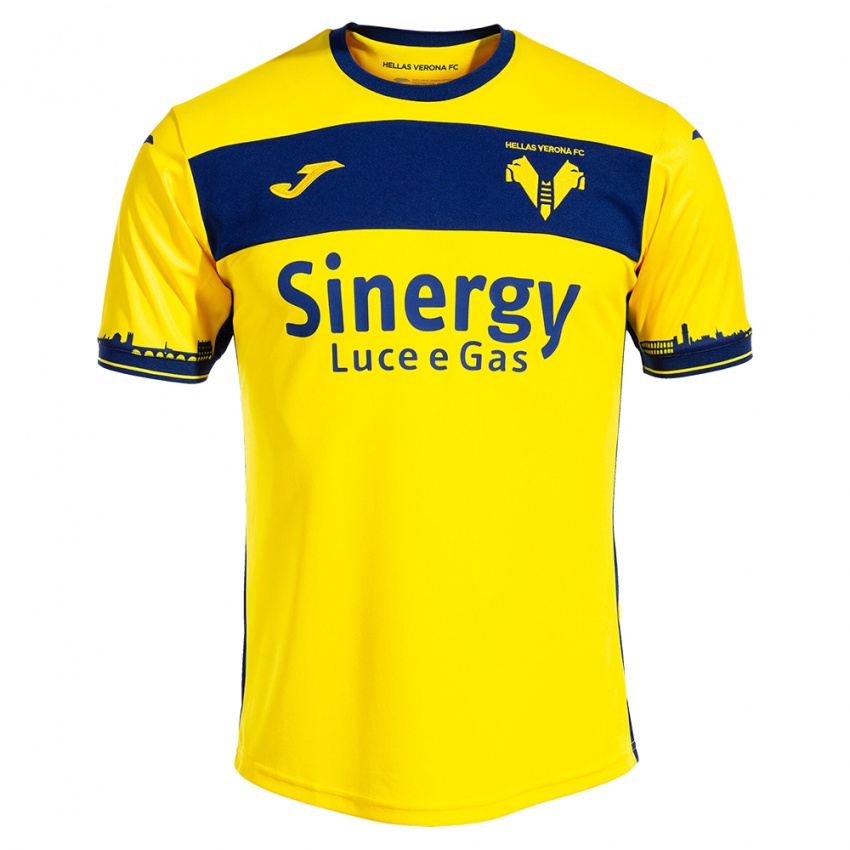 Mujer Camiseta Mattia Rigo #3 Amarillo 2ª Equipación 2023/24 La Camisa