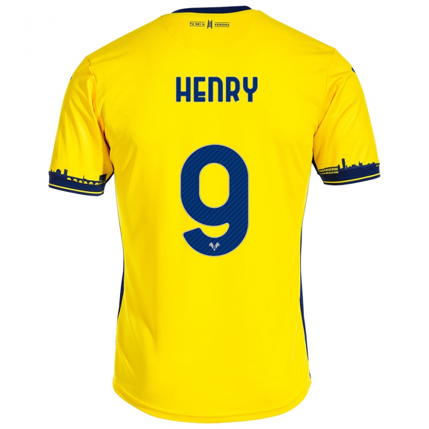 Mujer Camiseta Thomas Henry #9 Amarillo 2ª Equipación 2023/24 La Camisa