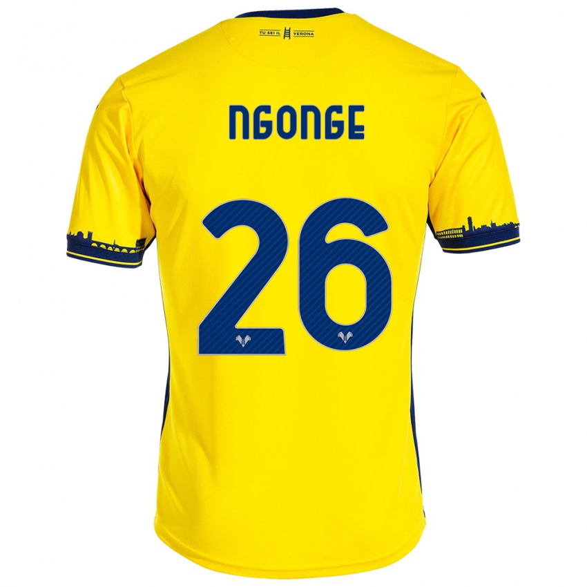 Mujer Camiseta Cyril Ngonge #26 Amarillo 2ª Equipación 2023/24 La Camisa