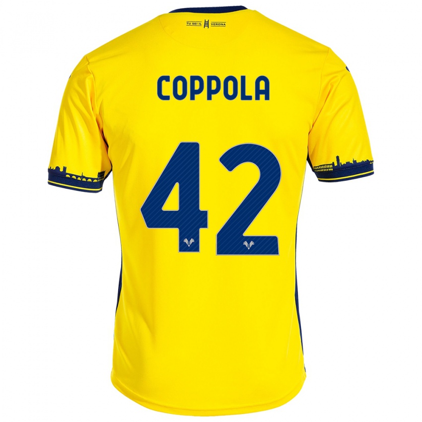 Mujer Camiseta Diego Coppola #42 Amarillo 2ª Equipación 2023/24 La Camisa