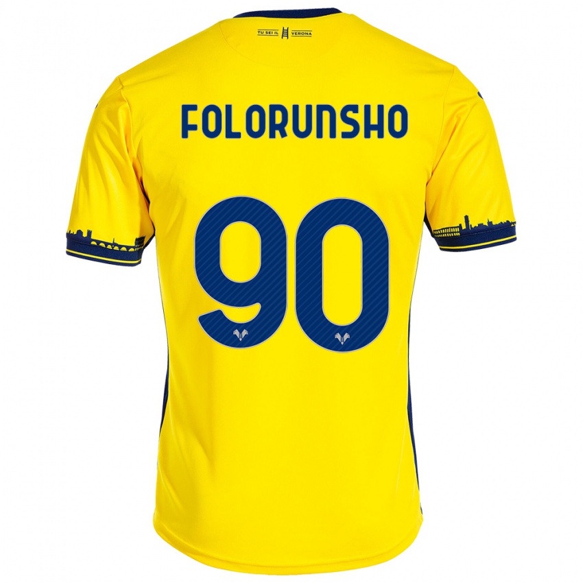 Mujer Camiseta Michael Folorunsho #90 Amarillo 2ª Equipación 2023/24 La Camisa