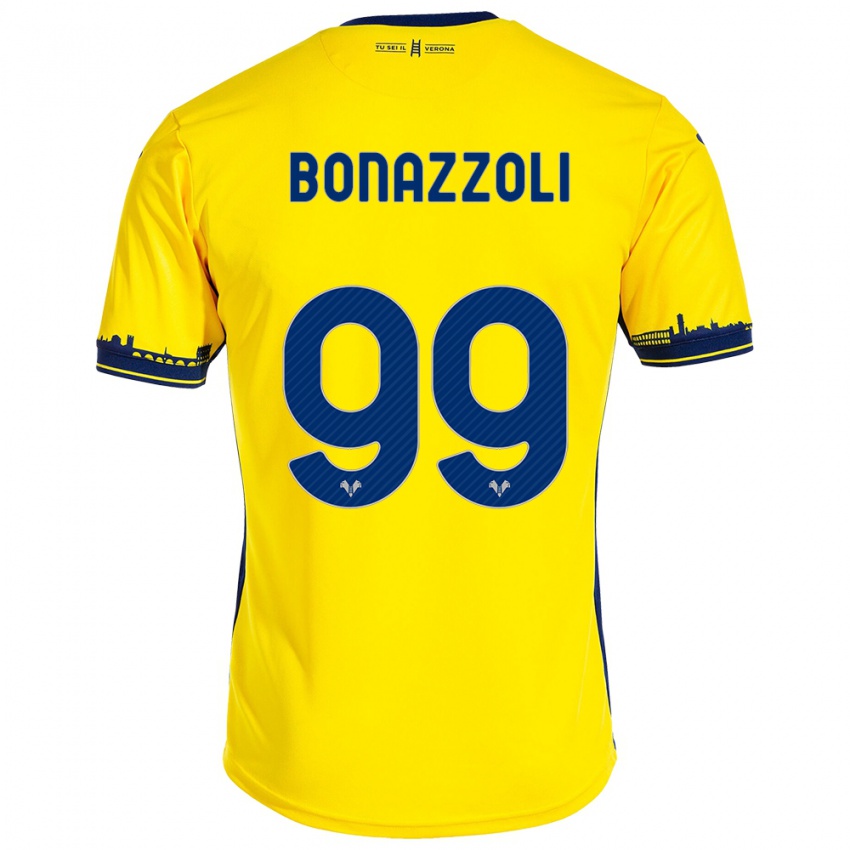 Mujer Camiseta Federico Bonazzoli #99 Amarillo 2ª Equipación 2023/24 La Camisa