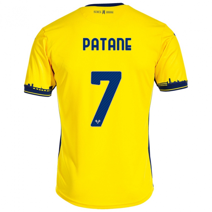 Mujer Camiseta Nicola Patanè #7 Amarillo 2ª Equipación 2023/24 La Camisa